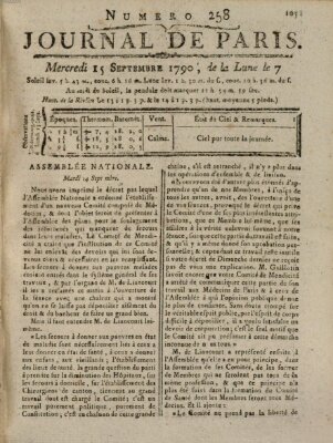 Journal de Paris 〈Paris〉 Mittwoch 15. September 1790