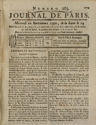 Journal de Paris 〈Paris〉 Mittwoch 22. September 1790