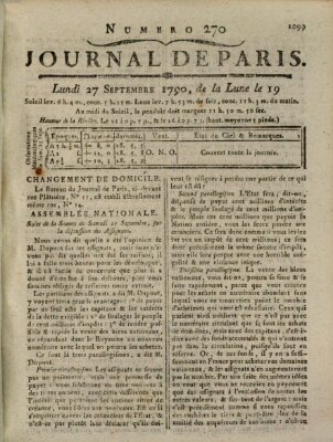 Journal de Paris 〈Paris〉 Montag 27. September 1790