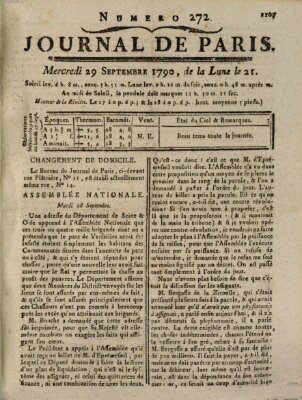 Journal de Paris 〈Paris〉 Mittwoch 29. September 1790