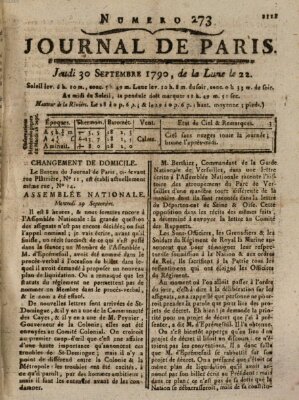 Journal de Paris 〈Paris〉 Donnerstag 30. September 1790