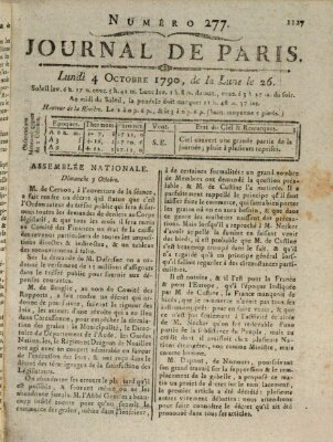 Journal de Paris 〈Paris〉 Montag 4. Oktober 1790