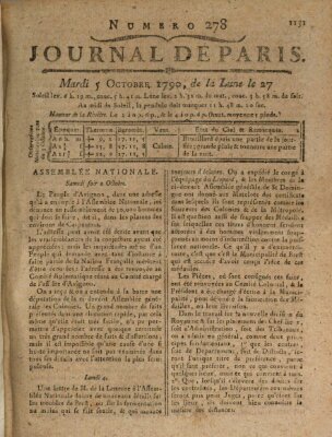 Journal de Paris 〈Paris〉 Dienstag 5. Oktober 1790