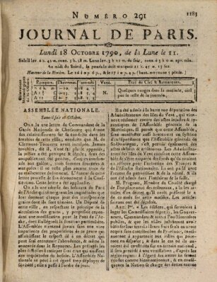 Journal de Paris 〈Paris〉 Montag 18. Oktober 1790