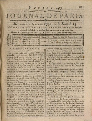 Journal de Paris 〈Paris〉 Mittwoch 20. Oktober 1790