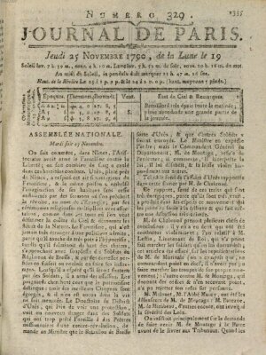 Journal de Paris 〈Paris〉 Donnerstag 25. November 1790