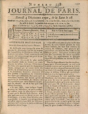 Journal de Paris 〈Paris〉 Samstag 4. Dezember 1790