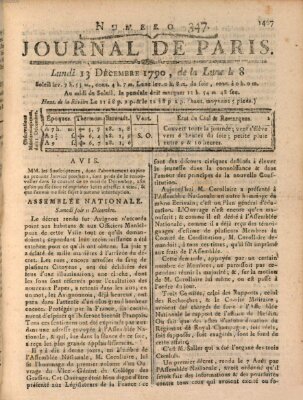 Journal de Paris 〈Paris〉 Montag 13. Dezember 1790