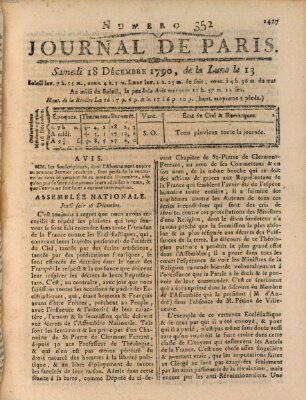 Journal de Paris 〈Paris〉 Samstag 18. Dezember 1790