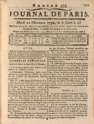 Journal de Paris 〈Paris〉 Dienstag 21. Dezember 1790