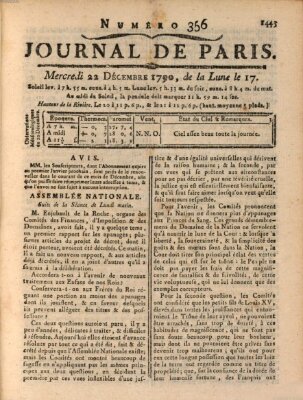 Journal de Paris 〈Paris〉 Mittwoch 22. Dezember 1790