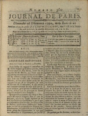 Journal de Paris 〈Paris〉 Sonntag 26. Dezember 1790