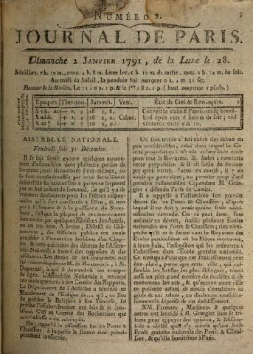 Journal de Paris 〈Paris〉 Sonntag 2. Januar 1791