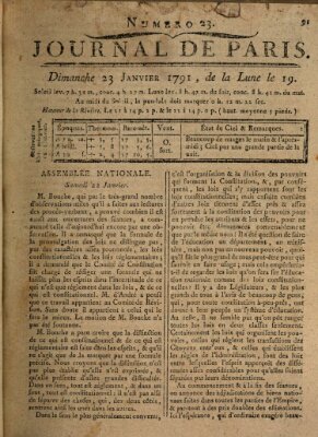 Journal de Paris 〈Paris〉 Sonntag 23. Januar 1791