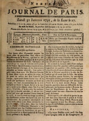 Journal de Paris 〈Paris〉 Montag 31. Januar 1791