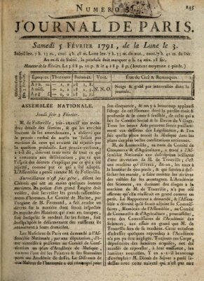 Journal de Paris 〈Paris〉 Samstag 5. Februar 1791