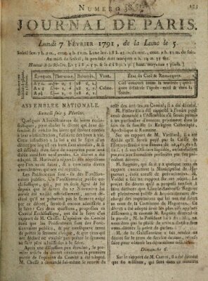 Journal de Paris 〈Paris〉 Montag 7. Februar 1791