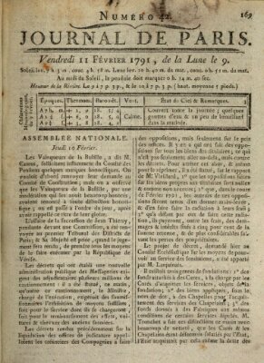 Journal de Paris 〈Paris〉 Freitag 11. Februar 1791