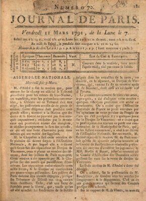 Journal de Paris 〈Paris〉 Freitag 11. März 1791