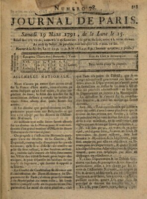 Journal de Paris 〈Paris〉 Samstag 19. März 1791