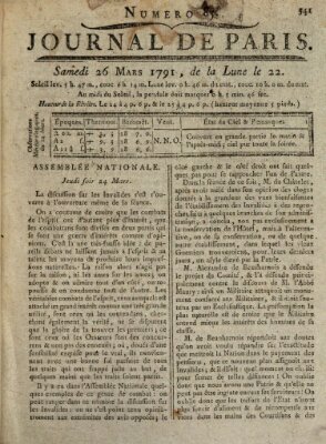 Journal de Paris 〈Paris〉 Samstag 26. März 1791