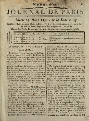 Journal de Paris 〈Paris〉 Dienstag 29. März 1791