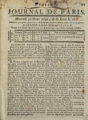 Journal de Paris 〈Paris〉 Mittwoch 30. März 1791