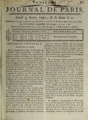 Journal de Paris 〈Paris〉 Montag 4. April 1791