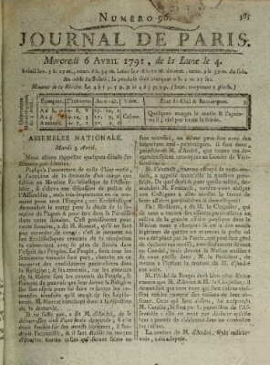 Journal de Paris 〈Paris〉 Mittwoch 6. April 1791