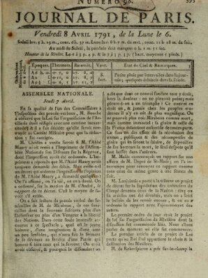 Journal de Paris 〈Paris〉 Freitag 8. April 1791