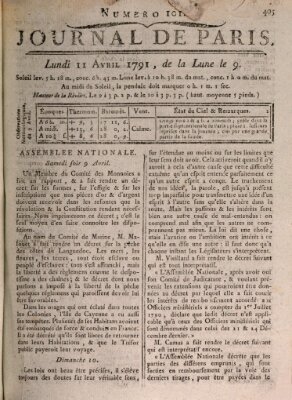 Journal de Paris 〈Paris〉 Montag 11. April 1791