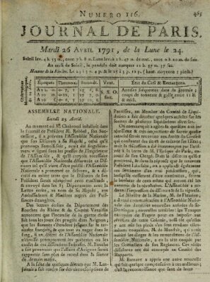 Journal de Paris 〈Paris〉 Dienstag 26. April 1791