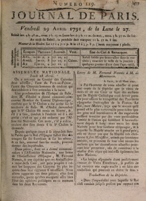 Journal de Paris 〈Paris〉 Freitag 29. April 1791