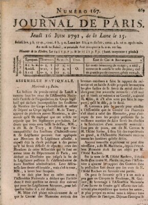 Journal de Paris 〈Paris〉 Donnerstag 16. Juni 1791