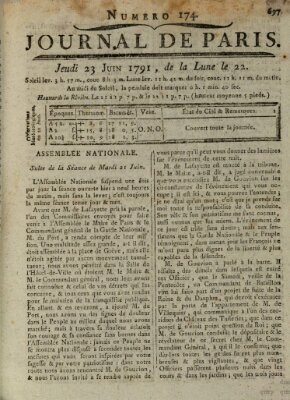 Journal de Paris 〈Paris〉 Donnerstag 23. Juni 1791