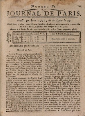 Journal de Paris 〈Paris〉 Donnerstag 30. Juni 1791