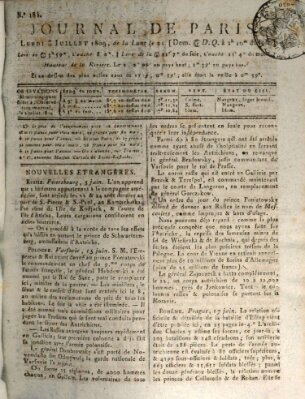 Journal de Paris 〈Paris〉 Montag 3. Juli 1809