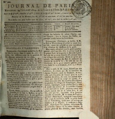 Journal de Paris 〈Paris〉 Mittwoch 19. Juli 1809