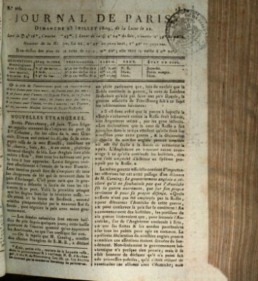 Journal de Paris 〈Paris〉 Sonntag 23. Juli 1809