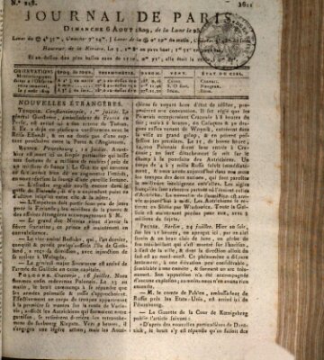 Journal de Paris 〈Paris〉 Sonntag 6. August 1809