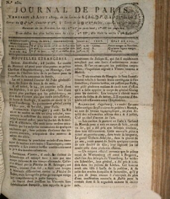 Journal de Paris 〈Paris〉 Freitag 18. August 1809