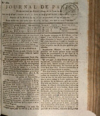 Journal de Paris 〈Paris〉 Sonntag 20. August 1809