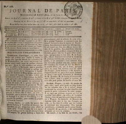 Journal de Paris 〈Paris〉 Mittwoch 23. August 1809