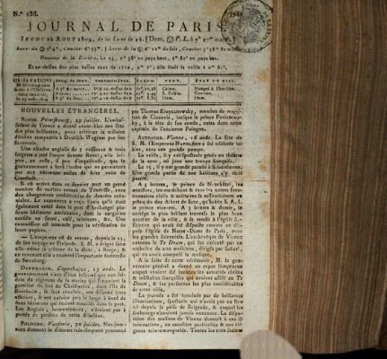 Journal de Paris 〈Paris〉 Donnerstag 24. August 1809