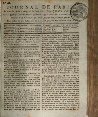 Journal de Paris 〈Paris〉 Donnerstag 31. August 1809