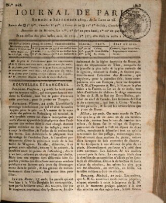 Journal de Paris 〈Paris〉 Samstag 2. September 1809