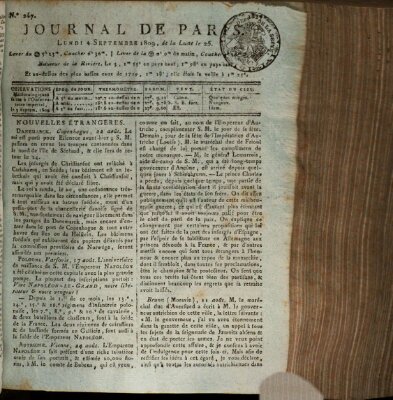 Journal de Paris 〈Paris〉 Montag 4. September 1809