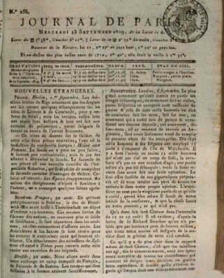 Journal de Paris 〈Paris〉 Mittwoch 13. September 1809