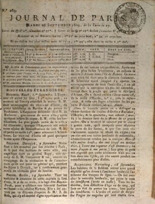 Journal de Paris 〈Paris〉 Dienstag 26. September 1809