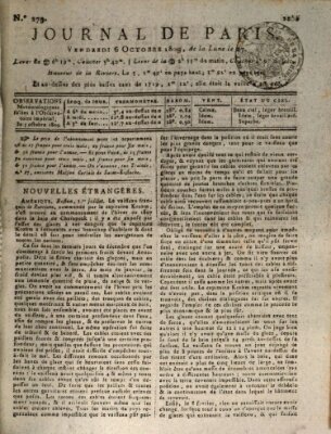 Journal de Paris 〈Paris〉 Freitag 6. Oktober 1809